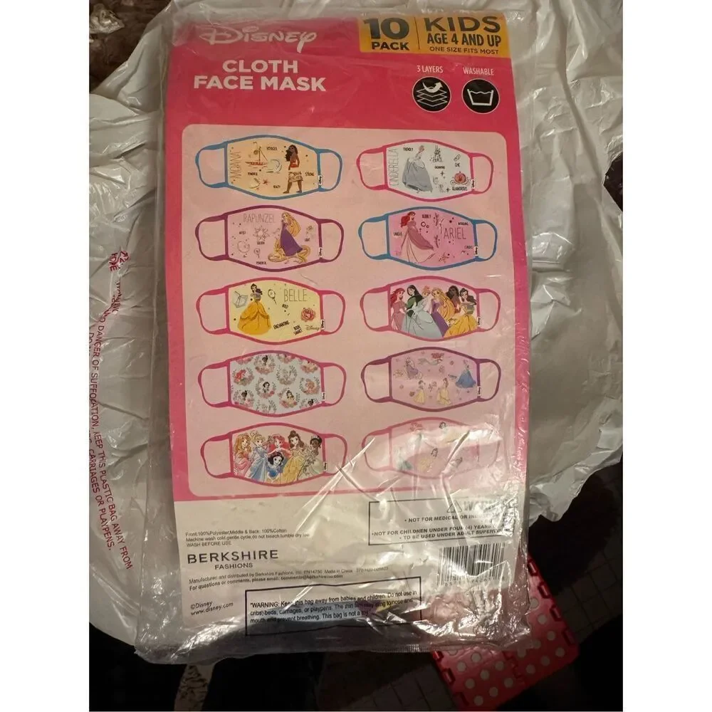 10 Little girls washable Disney masks